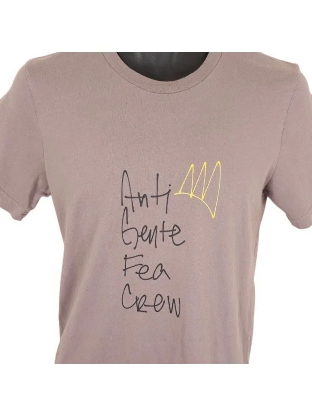 Anti Gente Fea Crew T Shirt Mens Size Small Beige Titos Mundo